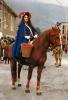 La Vivandiera Cristina a cavallo durante la sfilata di domenica mattina